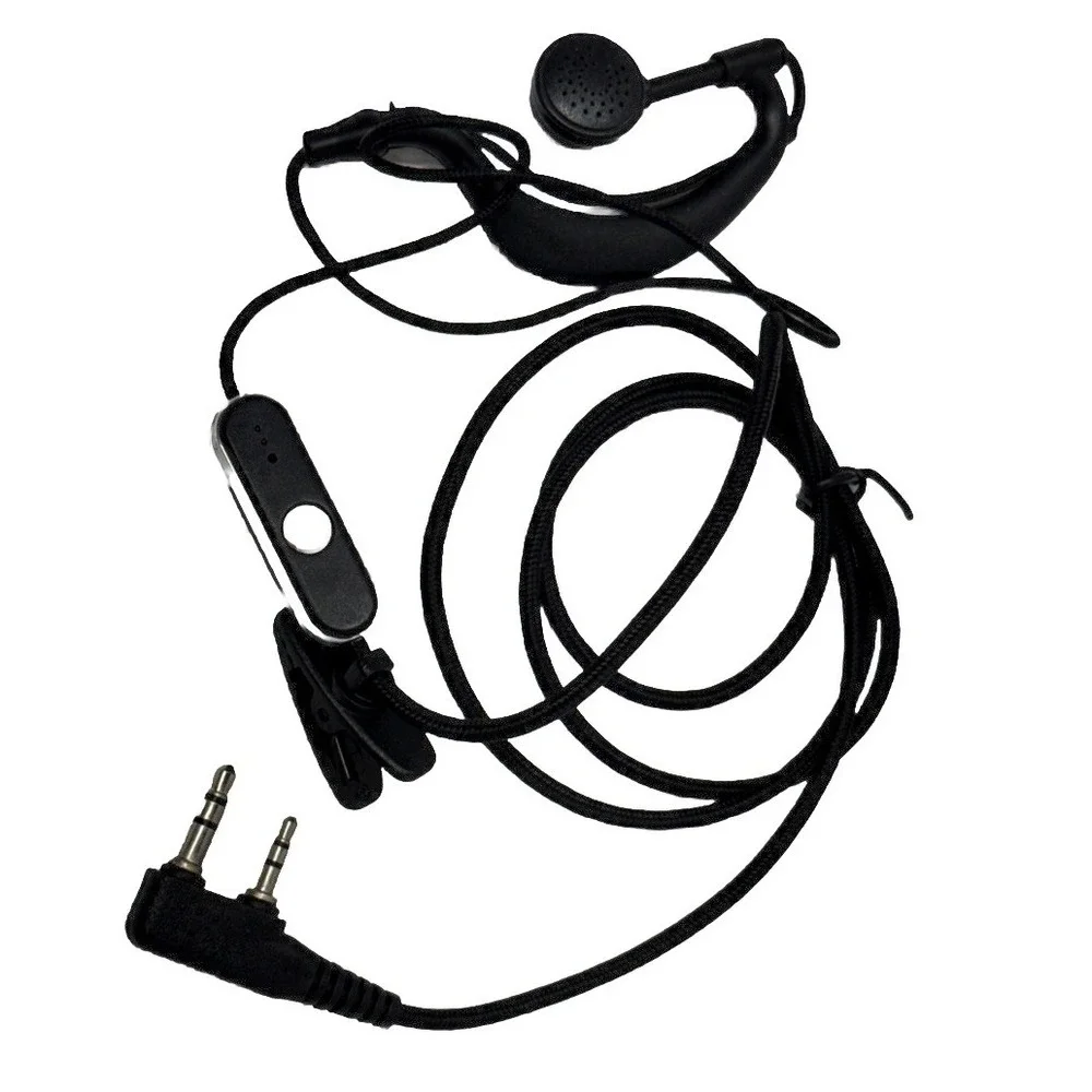 2-Pin HQRP Mic Headset Earpiece Radio Boafeng, Wouxun, and KayTom